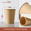AOZITA 120 Pack 8 oz Paper Cups, Coffee Cups, Kraft Paper Hot/Cold Disposable Beverage Drinking Cup for Water, Juice, Coffee, Tea view 2