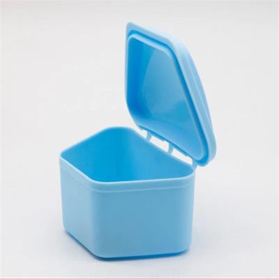 30 Pieces trapezoidal Plastic Denture Bath Box Dental Denture Appliance Container trapezoidal Denture Storage Box (Color : Blue)