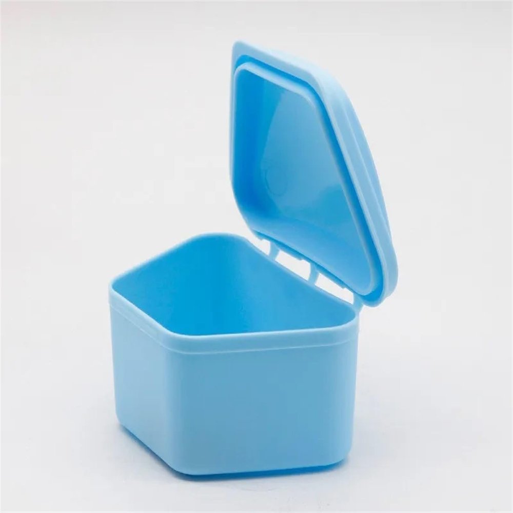 30 Pieces trapezoidal Plastic Denture Bath Box Dental Denture Appliance Container trapezoidal Denture Storage Box (Color : Blue)