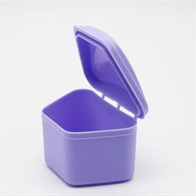 30 Pieces trapezoidal Plastic Denture Bath Box Dental Denture Appliance Container trapezoidal Denture Storage Box (Color : Purple)