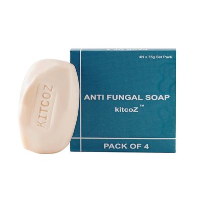 Buffo Kitcoz Soap (Pack Of 4) | Anti Fungal & Anti Bacterial Soap For Intensive Fungal Infections Of The Skin | Anti Itching Soap - Good For All Types Of Skin | (Pearl White) 75 Gm/Soap