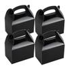 Bio Tek 4 x 2.5 x 2.5 Inch Gable Boxes For Party Favors, 25 Attractive Gift Boxes - With Built-In Handle, Greaseproof, Black Paper Barn Boxes, For Special Events Or Parties view 2