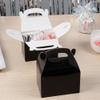 Bio Tek 4 x 2.5 x 2.5 Inch Gable Boxes For Party Favors, 25 Attractive Gift Boxes - With Built-In Handle, Greaseproof, Black Paper Barn Boxes, For Special Events Or Parties view 4
