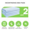 Washable Quick Dry Underpads Incontinence Bed Pads Reusable Waterproof Chucks Pads Hospital Large Bed Pads for Kids Adult Pee Pad for Dog Cat Pet Training 2 Pack 48" x 48"Blue/Green view 4