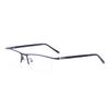 HELES Men's Half Rim Metal Alloy Reading Glasses Polycarbonate UV+420cut Blue Light Blocking Single Vision Computer Reader-Blue||+1.00 Strength view 1