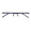 HELES Men's Half Rim Metal Alloy Reading Glasses Polycarbonate UV+420cut Blue Light Blocking Single Vision Computer Reader-Blue||+1.00 Strength view 2