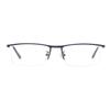 HELES Men's Half Rim Metal Alloy Reading Glasses Polycarbonate UV+420cut Blue Light Blocking Single Vision Computer Reader-Blue||+1.00 Strength view 3