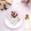 24 Metallic Gold Sage Green Disposable 6 in Premium Plastic Cutlery Spoons Forks Set Wedding Party Events Reception Home Decorations Supplies view 3