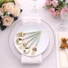 24 Metallic Gold Sage Green Disposable 6 in Premium Plastic Cutlery Spoons Forks Set Wedding Party Events Reception Home Decorations Supplies view 4