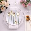 24 Metallic Gold Dusty Sage Green Disposable 6 in Premium Plastic Cutlery Spoons Forks Set Wedding Party Events Reception Home Decorations Supplies view 4