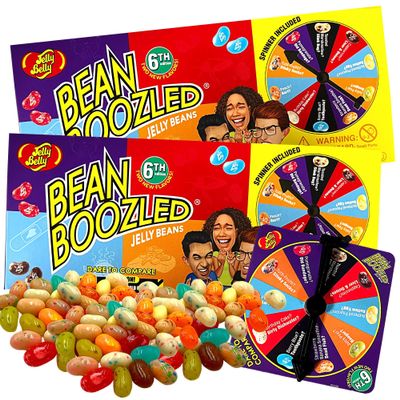 Needzo Jelly Bean BeanBoozled Game 6th Edition, Challenge Kit with Spinner and Assorted Beans, Weird Flavored Chewy Candies, Pack of 2