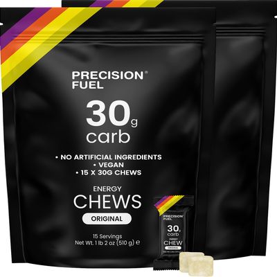 Precision Fuel PF30 Chew Energy Chews - Carbohydrate Fuel for Endurance, Lightweight & Portable, 30g Carbs - Ideal for Long Runs, Rides & Workouts - Original Flavour (30 Chews)