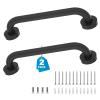 2 Pack 12 Inch Grab Bars for Bathtubs and Showers, Handicap Grab Bars, Shower Handle, Anti Slip Shower Handles for Elderly, Safety Shower Grab Bar, Stainless Steel, Black view 1