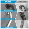 2 Pack 12 Inch Grab Bars for Bathtubs and Showers, Handicap Grab Bars, Shower Handle, Anti Slip Shower Handles for Elderly, Safety Shower Grab Bar, Stainless Steel, Black view 3