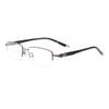 HELES Men's Metal Half Rim Rectangle Eyewear Blue Light Blocking Single Vision Reading Glasses UV+420cut Computer Readers -Gunmetal||+2.50 Strength view 1