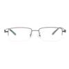 HELES Men's Metal Half Rim Rectangle Eyewear Blue Light Blocking Single Vision Reading Glasses UV+420cut Computer Readers -Gunmetal||+2.50 Strength view 3