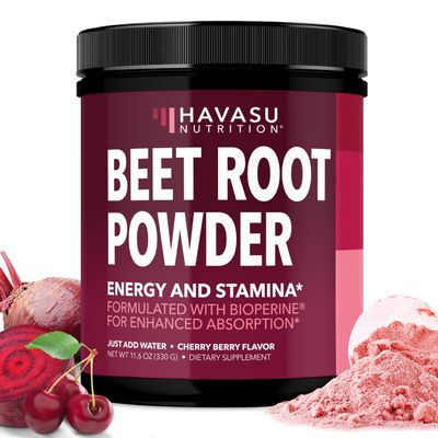 Organic Beet Root Powder with Vitamin B12 & Coryceps - Nitric Oxide Supplement - Beetroot Powder for Energy & Post Workout Recovery - Mix with Water or Smoothies, Cherry Berry Flavor - 30 Servings