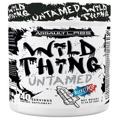 Assault Labs Wild Thing Pre Workout Powder Blend of Di-Citrulline Malate,Beta Alanine,L-Glutamine,Caffeine Anhydrous,L-Tyrosine,Huperzine,Cocoa Extract for Energy, Muscle Health and Focus| Rocket Pop