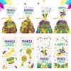 100 Pieces Mardi Gras Cellophane Gift Bags Mardi Gras Candy Bags Carnival Parade Words Masks Cellophane Treat Bags Plastic OPP Bags with 100 Twist Ties for Cookies Candy Mardi Gras Party Decoration view 1