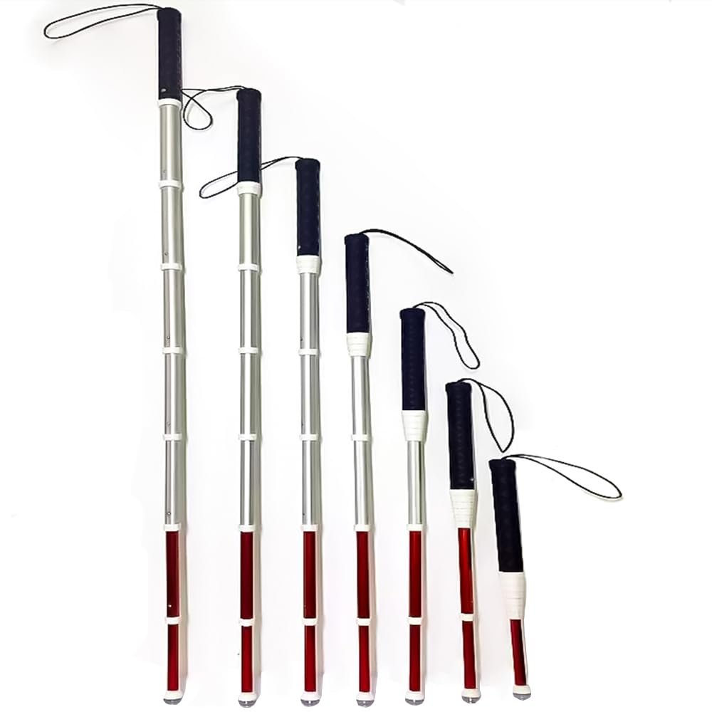 54 inches Long Portable White Cane Lightweight Aluminum Telescoping Blind Walking Stick for The Blind Foldable White Cane