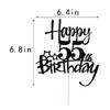 Kaoenla Happy 55th Birthday Cake Topper - Hello 55th/Cheers 55th Birthday,55 Wedding Anniversary, 55th Anniversary Party, 55 Years Love & Blessings Pledge Renewal Party Decora(55th, black) view 2
