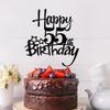 Kaoenla Happy 55th Birthday Cake Topper - Hello 55th/Cheers 55th Birthday,55 Wedding Anniversary, 55th Anniversary Party, 55 Years Love & Blessings Pledge Renewal Party Decora(55th, black) view 4