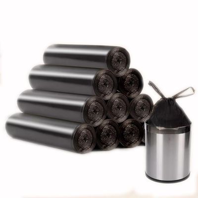 10 Litre Waste Bag,Portable PE Extra Strong Bin Liners with Handle,5 rolls black / 100 counts in total