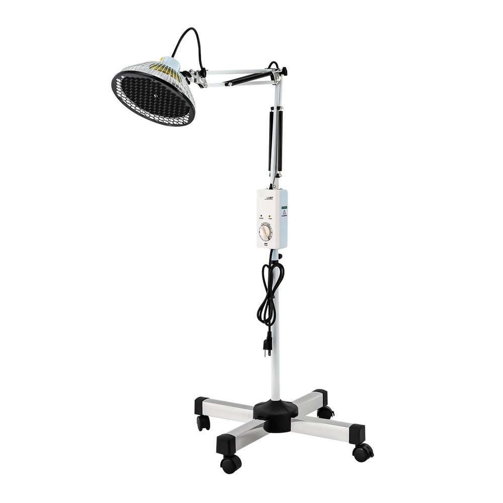 Far Infrared Light 250W 360 Rotating Adjustable Mineral Infrared Heat Lamp Timing Function Therapy Light Rolling Lamp for Relieve Joint Pain and Muscle Aches
