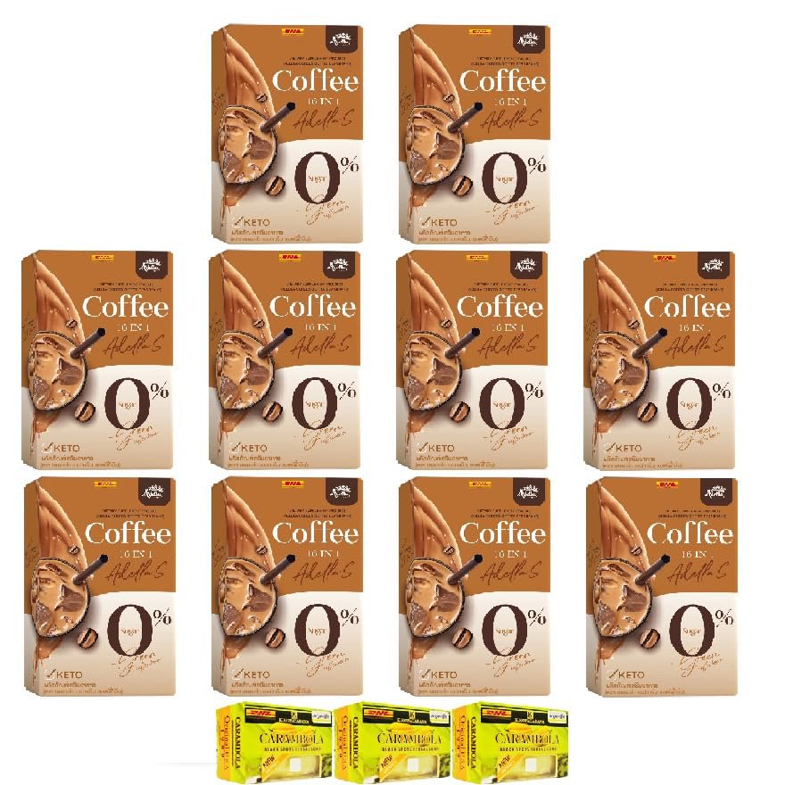 5 Sachets/Box Rich Aroma Shape Good Adella S Green Coffee Mixed Powder Set 10 By Beautygoodshop [Get Free For You Beauty Gifts]