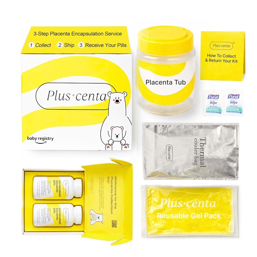 Pluscenta Placenta Encapsulation Kit Postpartum Essentials Kit for Women After Birth, Postpartum Recovery & Care for New Moms, Breastfeeding Friendly Support Supplements for Women