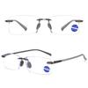 ABETOS Rimless Reading Glasses Blue Light Blocking Eyeglasses Men Women Frameless Lightweight Computer Readers, Transparent Grey 1.0 view 4