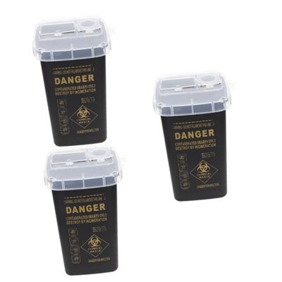 3pcs Storage Box Needles Sharps Bins Desktop Sharps containers Blade Storage Bank Sharps Disposal Container Needle Disposal Containers Razor Disposal case abs Sharps Box Mini
