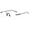 ABETOS Rimless Reading Glasses Blue Light Blocking Eyeglasses Men Women Frameless Lightweight Computer Readers, Transparent Grey 3.0 view 2