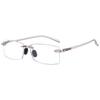 ABETOS Rimless Reading Glasses Blue Light Blocking Eyeglasses Men Women Frameless Lightweight Computer Readers, Transparent Curry 2.0 view 2