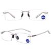 ABETOS Rimless Reading Glasses Blue Light Blocking Eyeglasses Men Women Frameless Lightweight Computer Readers, Transparent Curry 2.0 view 4
