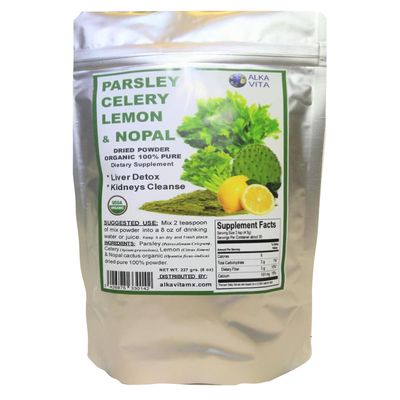 ALKA VITA Parsley Celery Lemon & Nopal Herb Organic Pure Dried Powder Nutritional Mix 1/2 Lb.