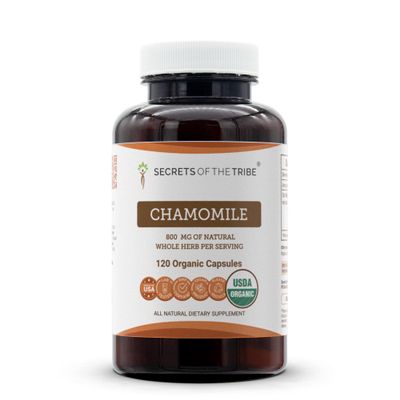 Secrets of the Tribe Chamomile USDA Organic 120 Capsules | High-Potency Herbal Supplement | Made with Vegetarian Capsules and Organic Chamomile (Matricaria recutita) Dried Flower (120 Count)