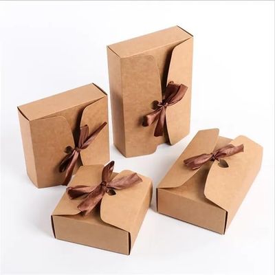 10pcs Gift Packaging Box, Red, Blue, Black, Kraft, Wedding, Birthday, Candy, Chocolate Cake, (14x14x5cm, Kraft)