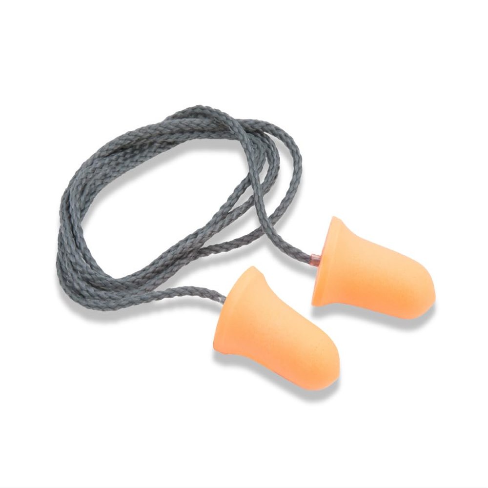 212 Performance HPD05C-09100 Bell Shape 33 dB NRR Disposable Foam Corded Ear Plugs, 100-Pair Box