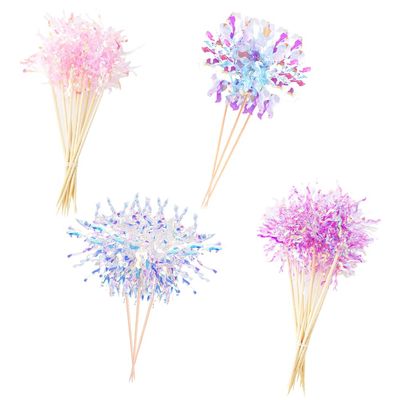 ccHuDE 80 Pcs Firework Cupcake Toppers Sparkle Cake Toppers Cocktail Food Fruit Picks Cake Decoration Sticks Decorative Cupcake Sticks for Christmas Birthday
