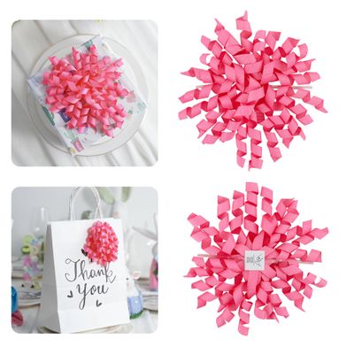AIMUDI Hot Pink Grosgrain Ribbon Curly Bows - 6 Count, 4 Inch, Multi-purpose Decorative Occasions, Perfect for Gift Wrapping, Baby Shower, Birthday, Christmas, Wedding