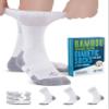 Doctor's Select Bamboo Viscose White Diabetic Socks for Men - 3 Pairs Crew Stretch Top Mens Diabetic Socks for Men 9-12 | Moisture Wicking | Neuropathy view 1