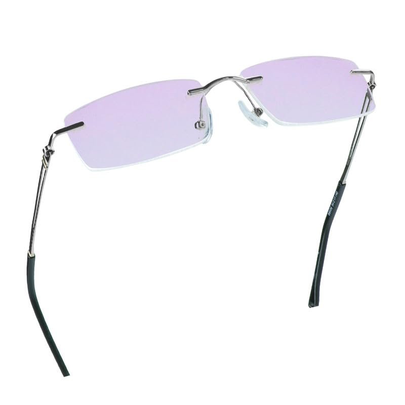 LifeArt Blue Light Blocking Glasses, Computer Reading Glasses, Anti Blue Rays, Reduce Eyestrain, Stylish for Men and Women(Silver,+2.50 Magnification)