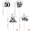 Rsstarxi 24 Pack Glitter 50th Birthday Cupcake Toppers Fifty 50 Fabulous Cupcake Picks Decorations for Happy 50th Birthday Wedding Anniversary Party Cake Decorations Black view 2
