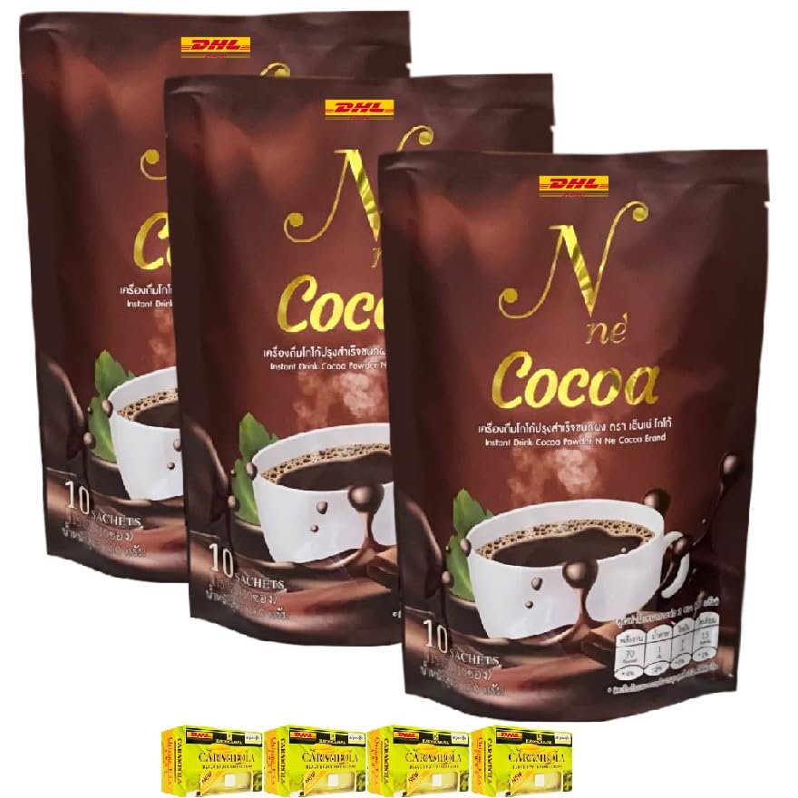 Delicious Mellow N Ne Cocoa Nne Cocoa Yai Nee Cocoa Sweden Instant Powder 10 Sachets/Pack (of 3) By Beautygoodshop [Get Free For You Beauty Gifts]