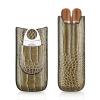 cgaplus 2-Finger Cigar Case with Cutter Crocodile Pattern Leather Cigar Humidor Case Portable Travel Cigar Case for Men(Taupe) view 1