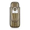 cgaplus 2-Finger Cigar Case with Cutter Crocodile Pattern Leather Cigar Humidor Case Portable Travel Cigar Case for Men(Taupe) view 2