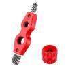 4 in 1 Blue Color Wire Brush Deburr Aluminium Pipe Cleaning Pipe Plumbing Parts Copper Cleaning Brush Tube Pipe Deburrer (Color : Brush)