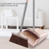 ESYEM Broom and Dustpan Set for Home Indoor Broom with Dustpan Combo Set Upright Dust Pans with Long Handle Garden Pet Hair Lobby Wood Floor Sweeping Kitchen,Cream view 4