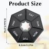 Sibba 7 Day Pill Organizer, 2 Pcs Medicine Pill Box, Daily Pill Holder, Portable Travel Pill Container Holder for Pocket or Purse, Medicine Planner for Vitamins Fish Oil, Supplements (Black, Clear) view 2